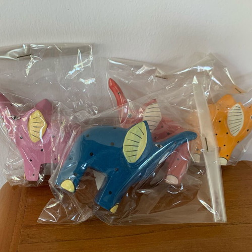 Handmade Wooden Elephant Figurines Pack of 4, New