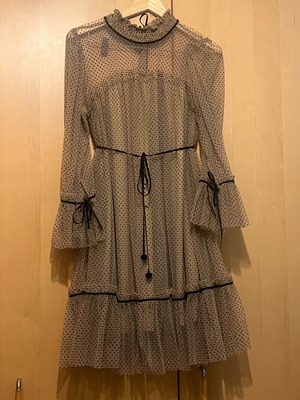 My T tulle beige polka dot dress like new