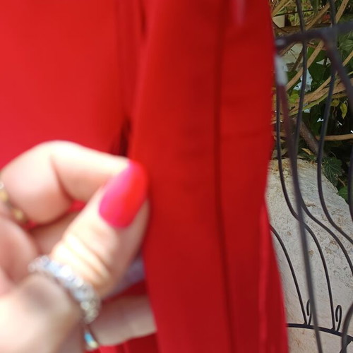 Wide-leg pants size M new, red with belt