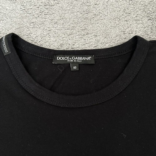 Dolce & Gabbana Black Cotton Jersey Logo Embroidered T-Shirt like new, size L