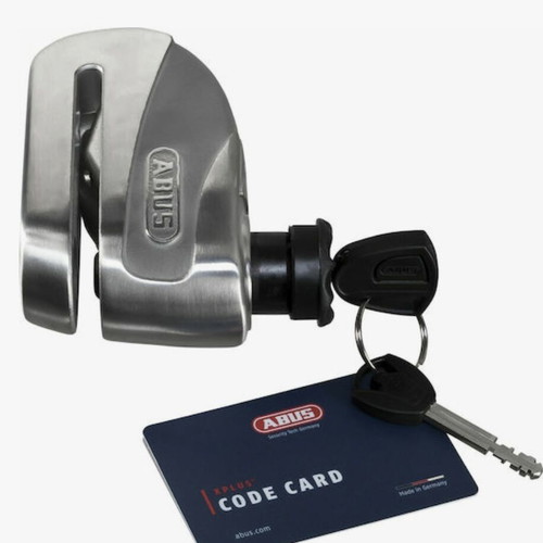 Abus Granit Detecto X Plus 8008 2.0 Motorcycle Disc Brake Lock with Alarm and 14mm Pin Grey