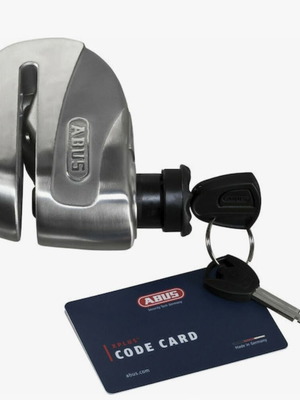 Abus Granit Detecto X Plus 8008 2.0 Κλειδαριά δισκόφρενου μοτοσυκλέτας με συναγερμό και πείρο 14mm γκρι