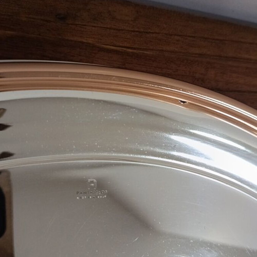 Silver-plated tray used, with rose gold wear