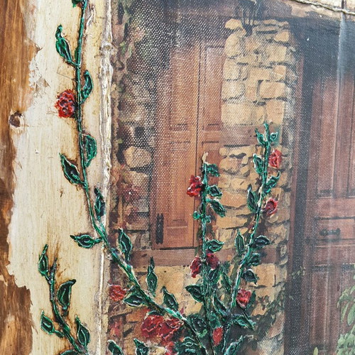 Handmade mixed media painting 50x60cm like new
