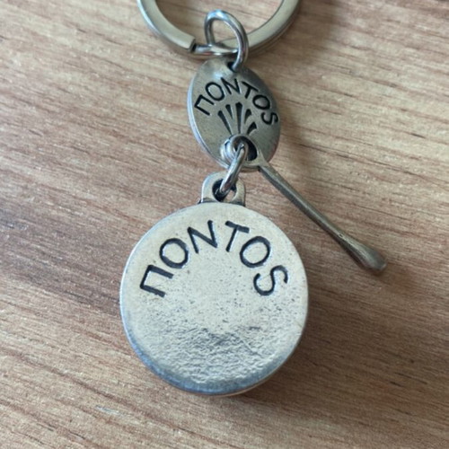 Metal keychain Pontos new, gray