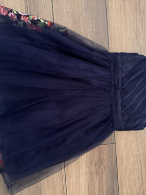 Monsoon formal girls' dress age 6, blue with floral embroidery