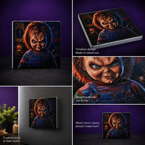 Child's Play Chucky Ceramic Fridge Magnet 57×57 mm new