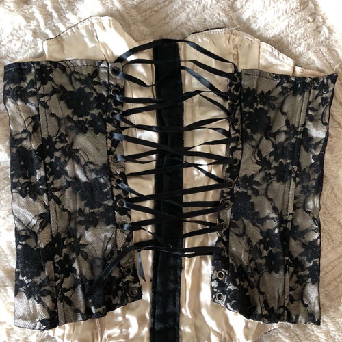 Evening lace corset like new, size M, black and beige
