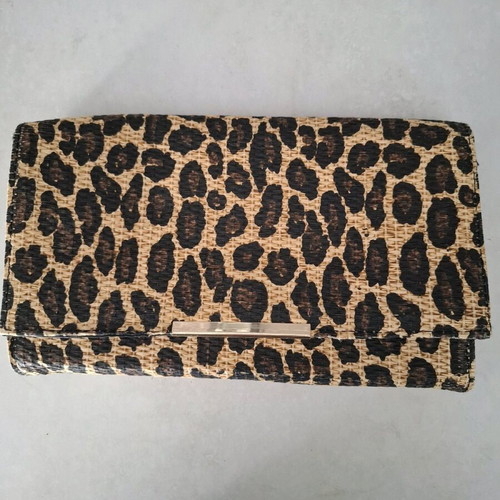 Straw leopard bag H&M used, multicolor