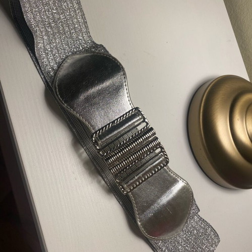 Silver belt 80’s style used, 70 cm