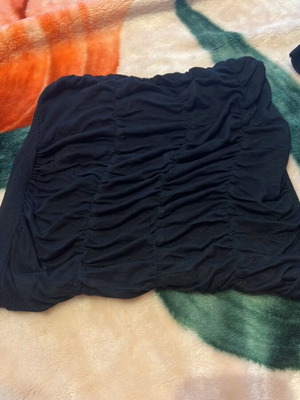 Crop top new, strapless with front ruching, size M