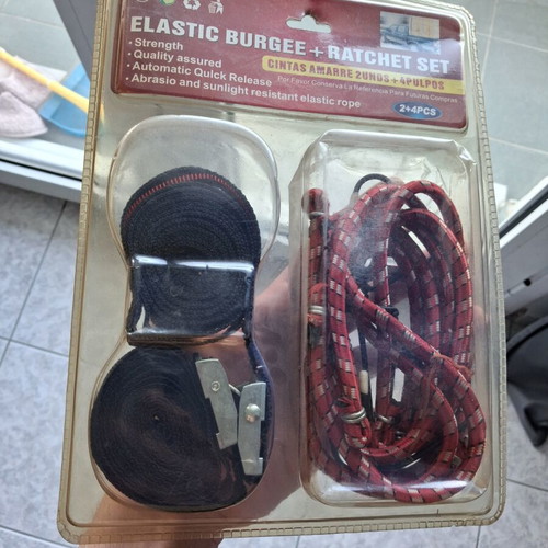 Elastic bungee cord and ratchet strap tie-down set new