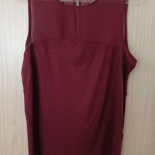 H&M burgundy blouse with transparent upper part, size medium, like new