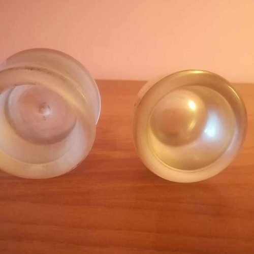 Dental glass vessels used, old, small, set of 2