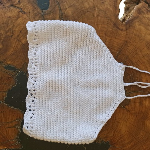 Knitted top handmade new, white