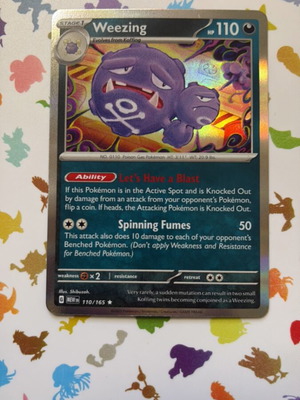 Pokemon Weezing EX Card 110/165 151 English Holo 2023 New