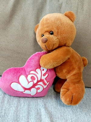 Plush teddy bear new, medium size in gift packaging