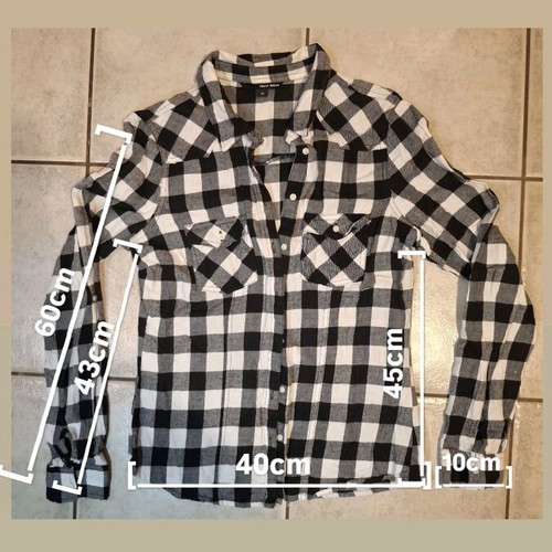 Tally Weijl checked shirt used, size L, black and white