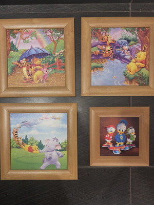 Ξύλινα καδράκια Disney, πακέτο 4, για παιδικό δωμάτιο