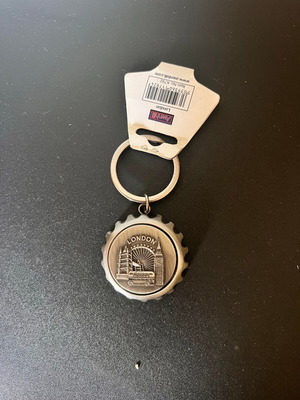 London keychain bottle opener new, gray silver