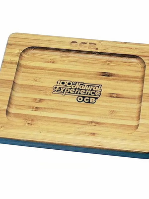 Bamboo rolling tray 22.5 x 17.5cm new