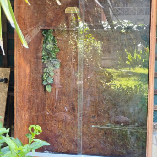 Handmade Terrarium Large OSB Cage with Sliding Double Glass 105x81.5x191 cm