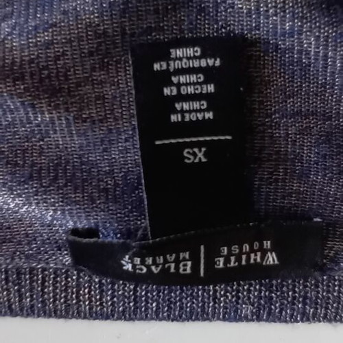 White House Black Market women's knit blouse with lurex, like new, gray charcoal