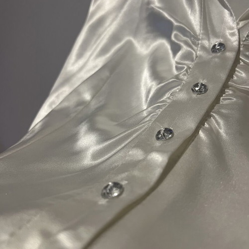 Satin shirt like new, one size, white cream