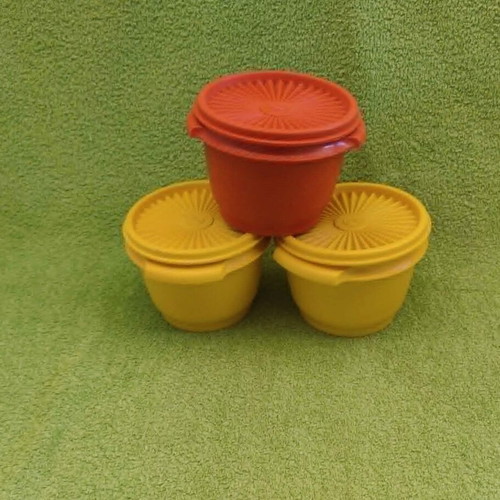 Tupperware Servalier used pack of 3 vintage containers