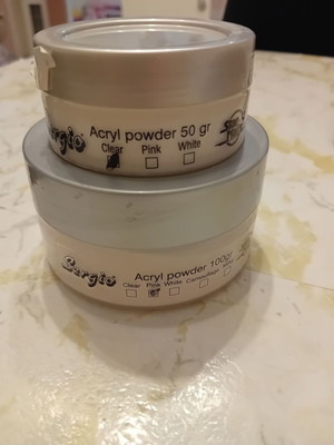 Acrylic powders Sergio like new, 50gr clear and 100gr pink