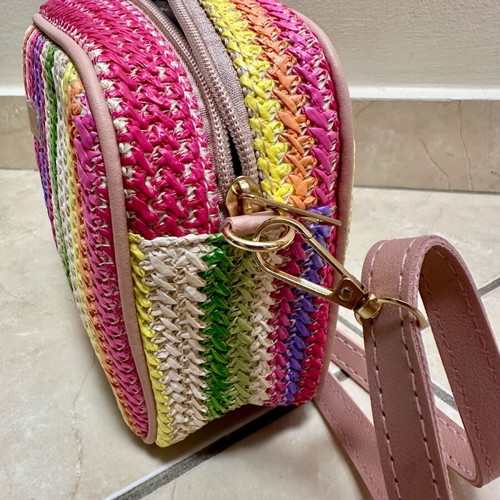Colorful straw shoulder bag light new