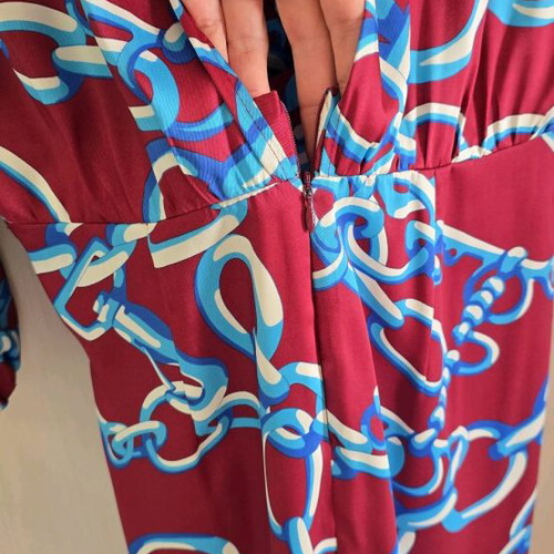 Zara dress new, burgundy with blue, size S-M