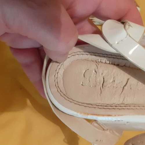 White wedge sandals like new with braided straps and cork sole