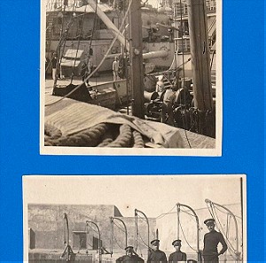 2 Φωτογραφίες Παλιές Αυθεντικές (originale) με τους Ναυτικούς του Ιταλικού Καταδρομικού ''Gorizia'' στο λιμάνι της Ρόδου, Rodi Egeo 1938, Διάστασης 11 Χ 9 εκατοστά, (Τιμή και για τις Δύο Μαζί).