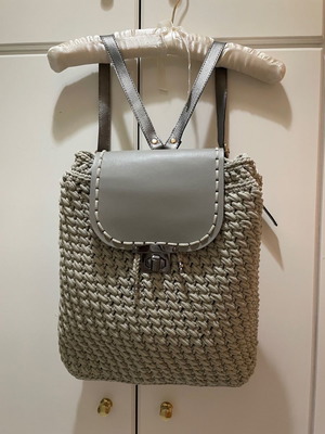 Handmade women's grey backpack bag new
