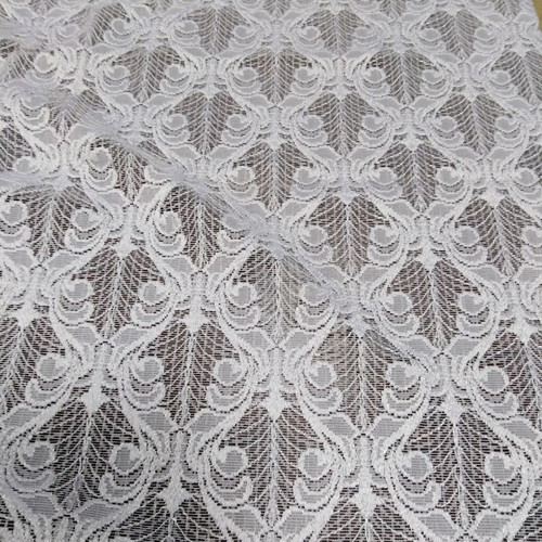 Curtain fabric lace white new, sold by the meter