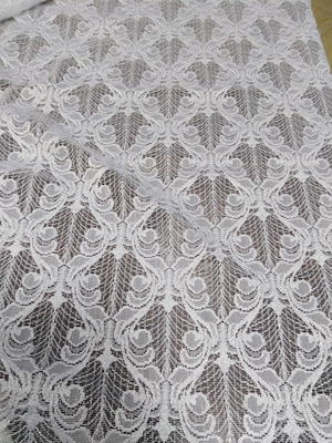 Curtain fabric lace white new, sold by the meter