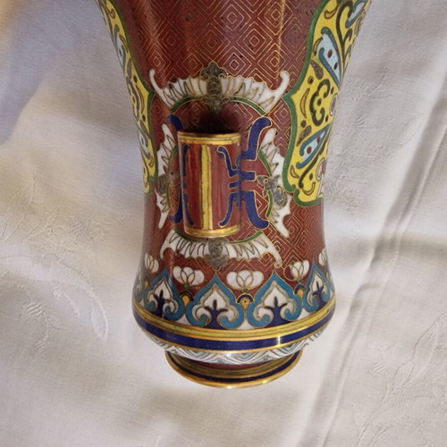 Chinese vases used, pair, 24.5 cm, early 20th century