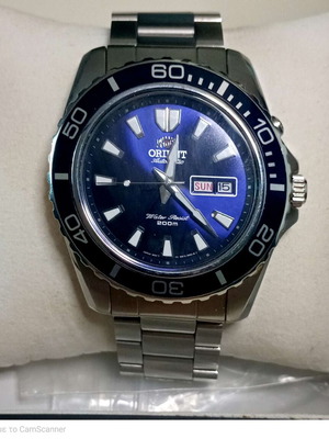 Orient Mako XL FEM75002D6 men's watch new, blue and silver