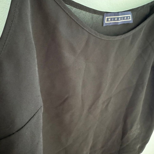 Chiffon crop top, black