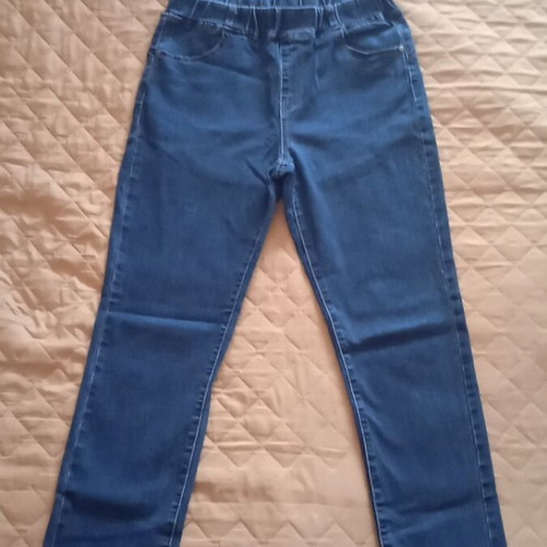 Blue jeans women's elastic waist without zipper, like new