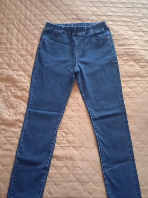 Blue jeans women's elastic waist without zipper, like new