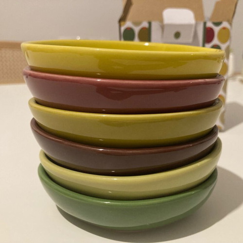 Set of 6 bowls for nuts and sauce new, colorful