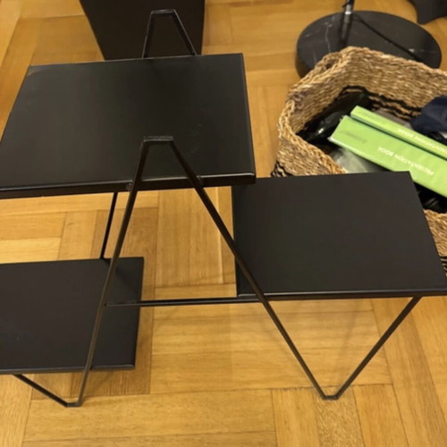 Minimal side table La Redoute used, black metal frame
