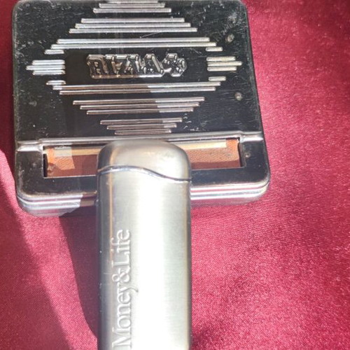 Rizla device and gas lighter like new, matte inox