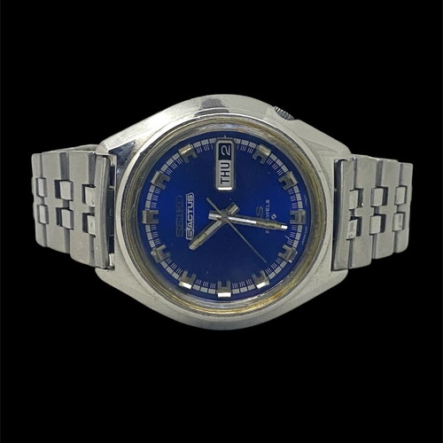Seiko 5 Actus used men's watch with blue and white dial