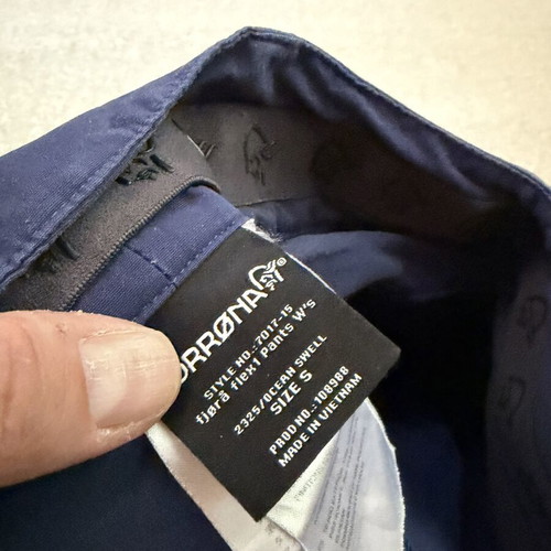 Norrona Fjørå Flex1 stretch hybrid women's pants, size S, blue and purple