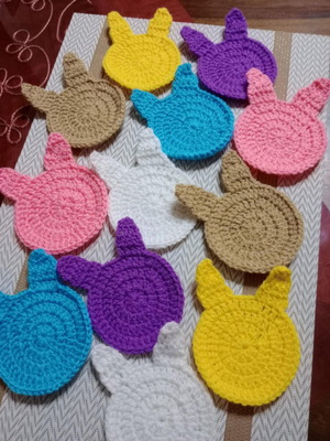 Easter handmade bunny coasters new
