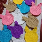 Easter handmade bunny coasters new