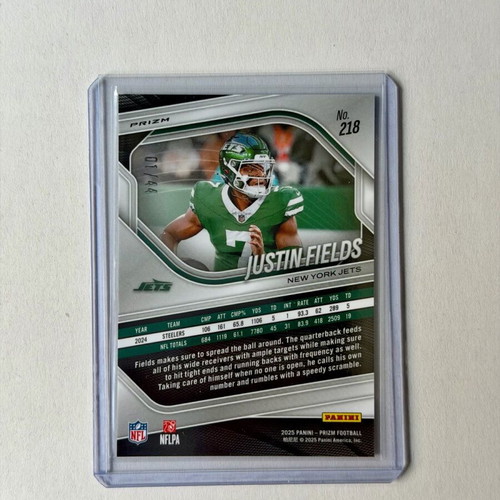 2025 Panini Prizm Red & Yellow #218 Justin Fields card new